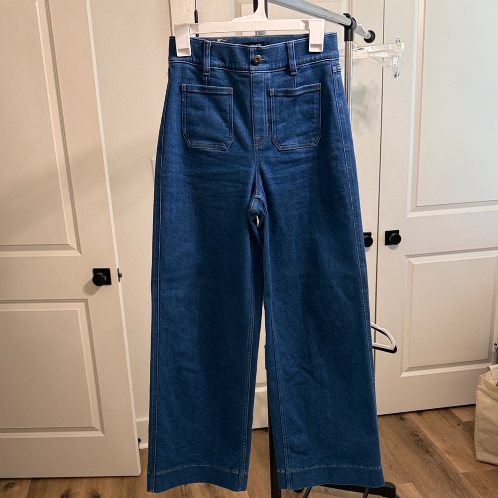SPANX Dark Blue Flare & Wide Leg Jeans